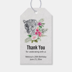 Mooie leopard Head-portret in Waterverf Gift Cadeaulabel