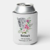 Mooie Leopard-kop in Waterverf, zaterdag Blikjeskoeler (Blikje Achterkant)