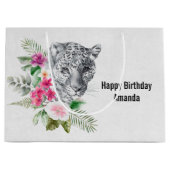 Mooie Leopard-kop in Waterverf, zaterdag Groot Cadeauzakje (Voorkant)