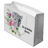 Mooie Leopard-kop in Waterverf, zaterdag Groot Cadeauzakje (Achterkant Gekanteld)