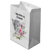 Mooie Leopard-kop in Waterverf, zaterdag Medium Cadeauzakje (Achterkant Gekanteld)