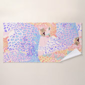 Mooie Leopard Seamless Pattern illustratie Ar Badhanddoek (Badhanddoek)
