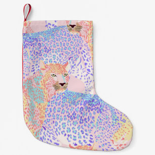 Mooie Leopard Seamless Pattern illustratie Ar Kleine Kerstsok