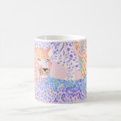 Mooie Leopard Seamless Pattern illustratie Ar Koffiemok (Center)