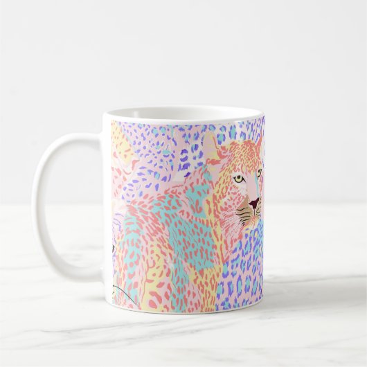 Mooie Leopard Seamless Pattern illustratie Ar Koffiemok (Links)