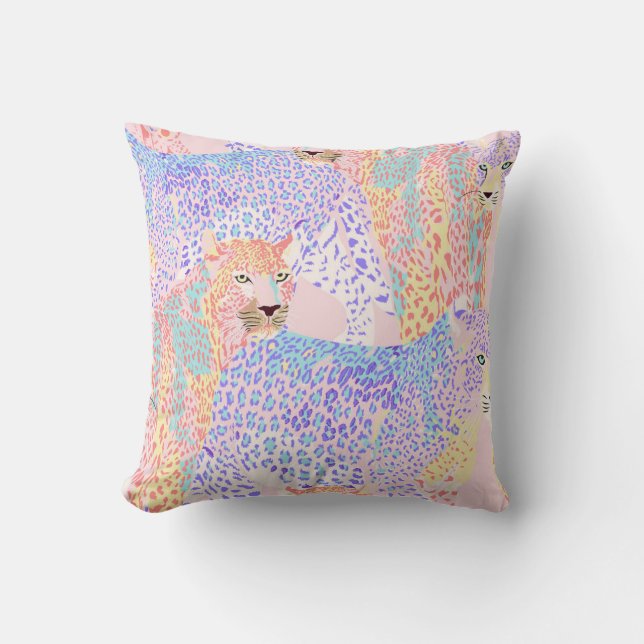 Mooie Leopard Seamless Pattern illustratie Ar Kussen (Voorkant)