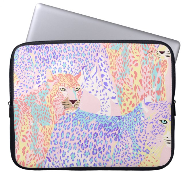 Mooie Leopard Seamless Pattern illustratie Ar Laptop Sleeve (Voorkant)