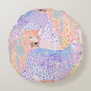 Mooie Leopard Seamless Pattern illustratie Ar Rond Kussen