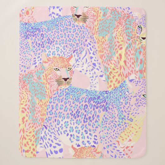 Mooie Leopard Seamless Pattern illustratie Ar Sherpa Deken (Voorkant)