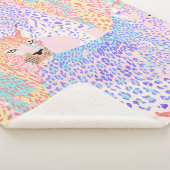 Mooie Leopard Seamless Pattern illustratie Ar Sherpa Deken (3/4)
