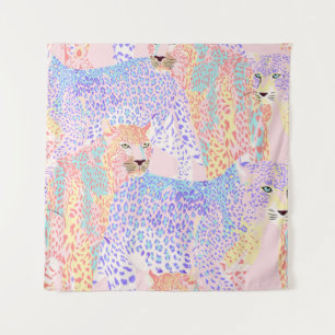 Mooie Leopard Seamless Pattern illustratie Ar Wandkleed