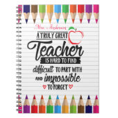 Mooie leraar waardering citaat notitieboek (Voorkant)