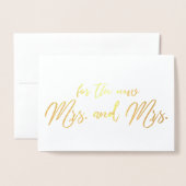 Mooie lesbische bruiloft felicitaties kalligrafie folie kaarten (Voorkant met envelop)