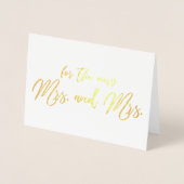 Mooie lesbische bruiloft felicitaties kalligrafie folie kaarten (Voorkant)