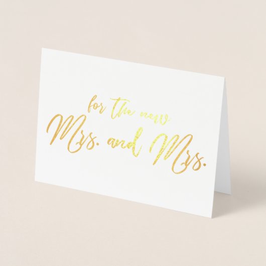 Mooie lesbische bruiloft felicitaties kalligrafie folie kaarten (Voorkant)