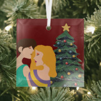 Mooie lesbische paarse kerstboom rood