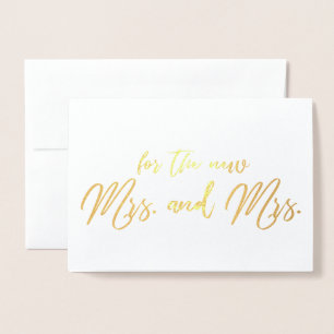 Mooie Lesbische Trouwdag Felicitaties Calligrafie Folie Kaarten