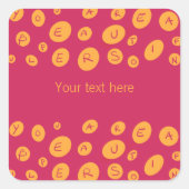 Mooie letters vierkante sticker (Voorkant)