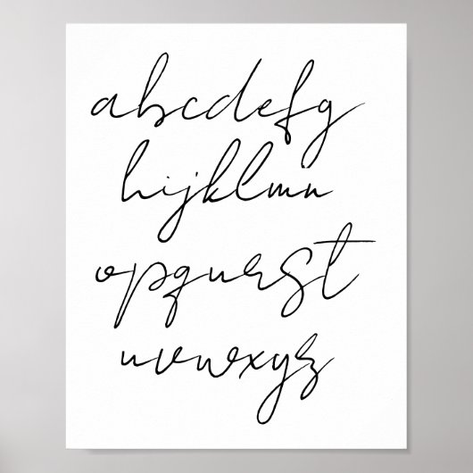 Mooie lettertype alfabet test poster (Voorkant)