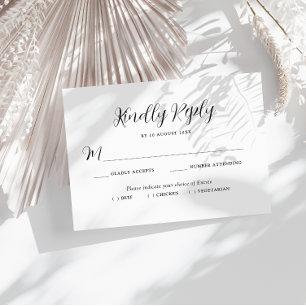 mooie lettertype maaltijdkeuze trouw RSVP kaart
