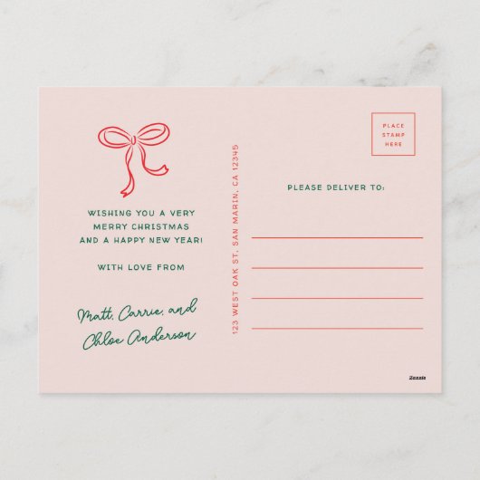 Mooie leuke kerstdoedels Niet-foto Feestdagenkaart (Achterkant)