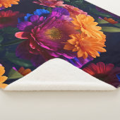 Mooie levendige bloemenmix 2 sherpa deken (3/4)