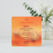 Mooie levendige bruiloft tafel Menu Pilaar Bord (Staand voorkant)