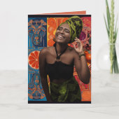 Mooie levendige creatieve Afrikaanse dame verjaard Kaart (Voorkant)