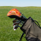 Mooie levendige Oranje Tulp Custom Name Golfheadcover (Insitu)
