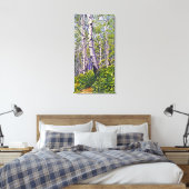 Mooie levendige Paarse groene espenbomen Canvas Afdruk (Insitu (Slaapkamer))