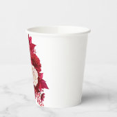 Mooie Levendige Rode en Witte Rozen Papieren Bekers (Links)