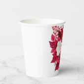 Mooie Levendige Rode en Witte Rozen Papieren Bekers (Rechts)