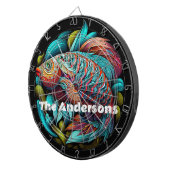 Mooie levendige vis dartbord (Voorkant Rechts)