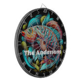 Mooie levendige vis dartbord (Voorkant Links)