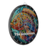 Mooie levendige vis dartbord (Voorkant Links)