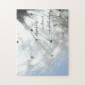 Mooie levensmomenten citeren Sky Blue Dandelion Legpuzzel (Verticaal)