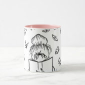 Mooie lezer roze koffiemok mok (Midden)