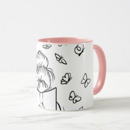 Mooie lezer roze koffiemok mok