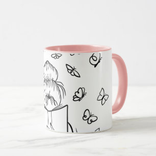 Mooie lezer roze koffiemok mok