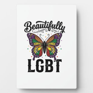 Mooie LGBT Vlinder Vintage Pride T-shirt_1 Fotoplaat
