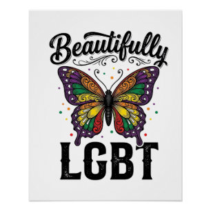 Mooie LGBT Vlinder Vintage Pride T-shirt_1 Perfect Poster