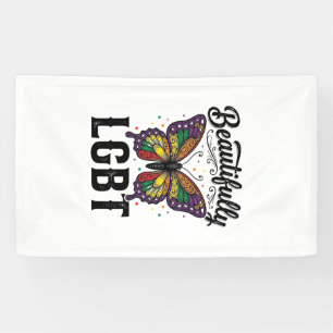 Mooie LGBT Vlinder Vintage Pride T-shirt_1 Spandoek