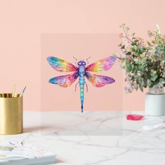 Mooie libel kus hemel insectenliefhebber acryl bord (Huwelijk)