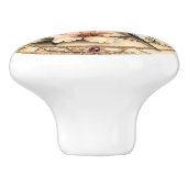 Mooie  libel roze bloemen vlinder keramische knop (Zijkant)