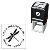 Mooie Libel Silhouette #2 Bibliotheek Boek Naam Zelfinktende Stempel (In situ)