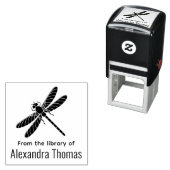 Mooie Libelle Silhouet #2 Bibliotheek Boek Naam Zelfinktende Stempel (In situ)