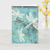 Mooie libellen Damselflies Floral Kaart (Gele Bloem)