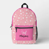 Mooie Licht Roze Kleur - Leuke Naam Monogram Bedrukte Rugzak (Voorkant)