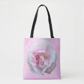 Mooie Licht Roze Roos Aangepaste Naam Tote Bag (Voorkant)