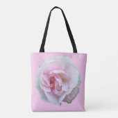 Mooie Licht Roze Roos Aangepaste Naam Tote Bag (Achterkant)